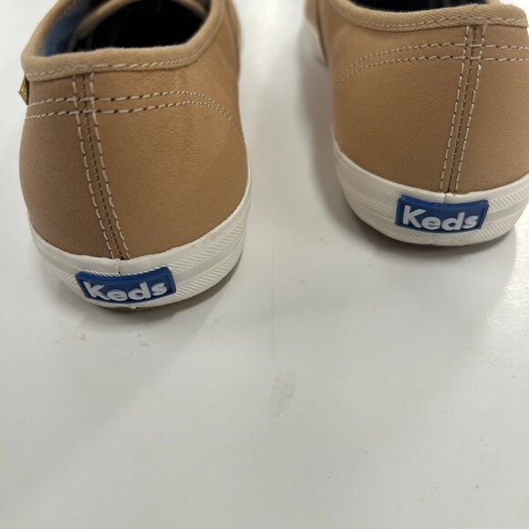 Keds Size 9 Leather Lace Up Sneakers Tan Neutral Casual Classic Chic - Picture 8 of 11